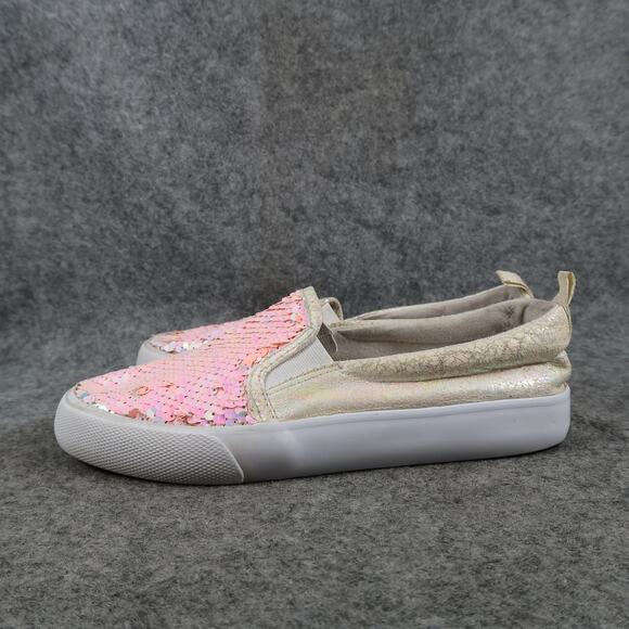 Cat & Jack Shoes Kids 2 Sneakers Slip On Casual Trainers Sequin Embellished Pink - Picture 4 of 11